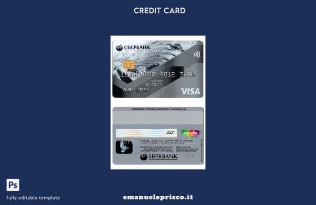 stile verificato Modello grigio della carta di credito Visa Sberbank Russia